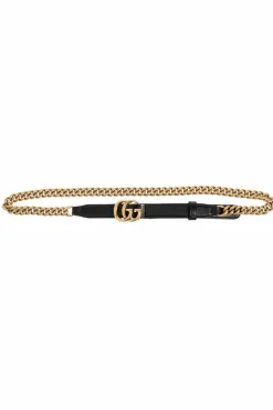 Gucci BLACK Belt with chain