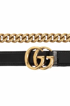 Gucci BLACK Belt with chain