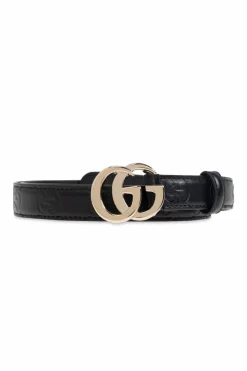 Gucci BLACK Belt with embossed logo