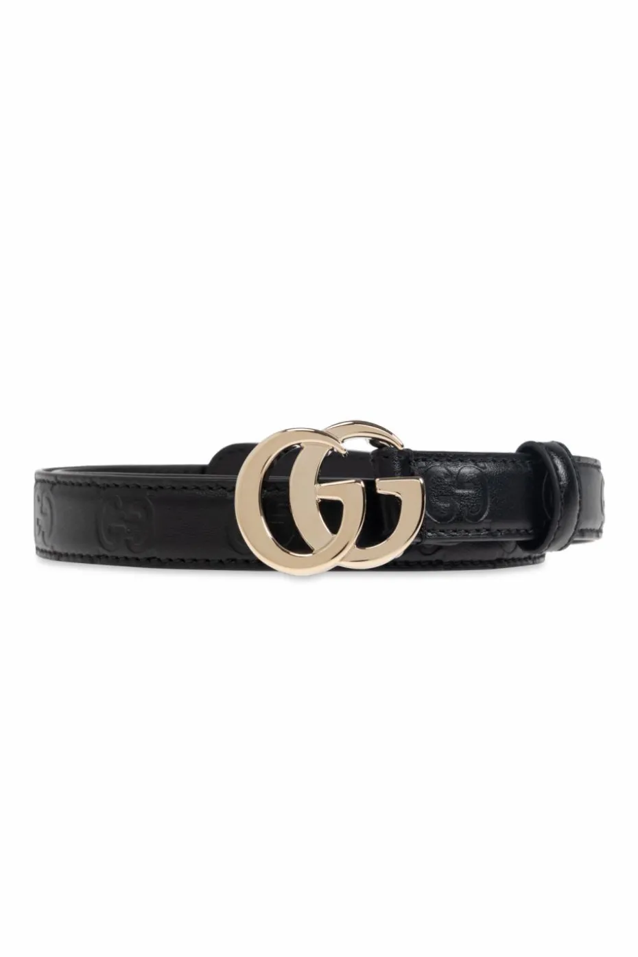 Gucci BLACK Belt with embossed logo