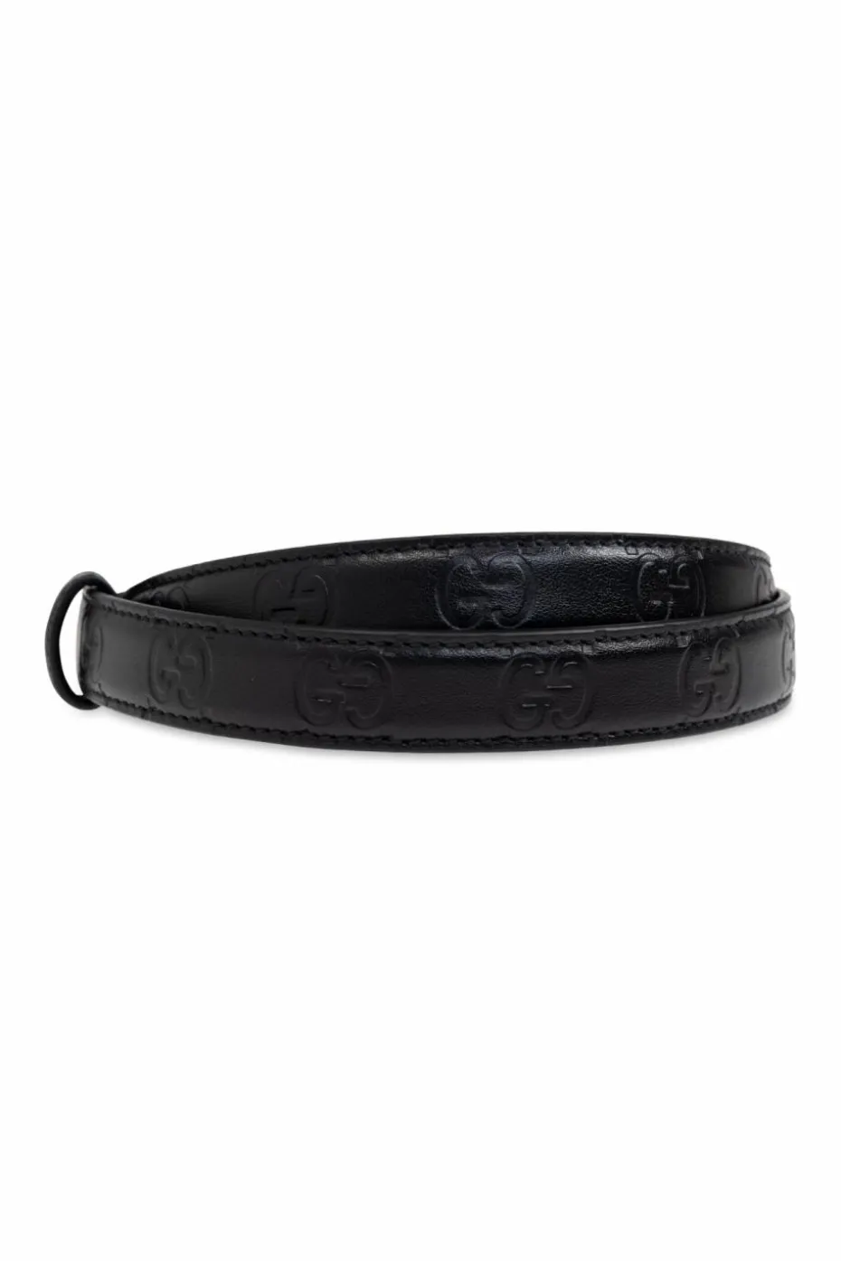 Gucci BLACK Belt with embossed logo