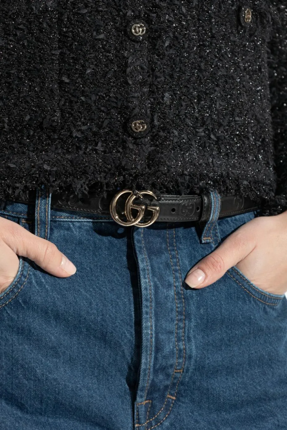 Gucci BLACK Belt with logo
