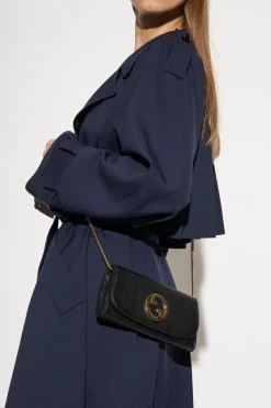 Gucci BLACK ‘Blondie’ leather wallet on chain