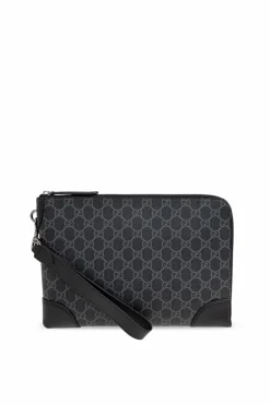 Gucci BLACK Briefcase GG Emblem Small