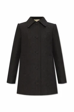 Gucci BLACK Coat with textured pattern