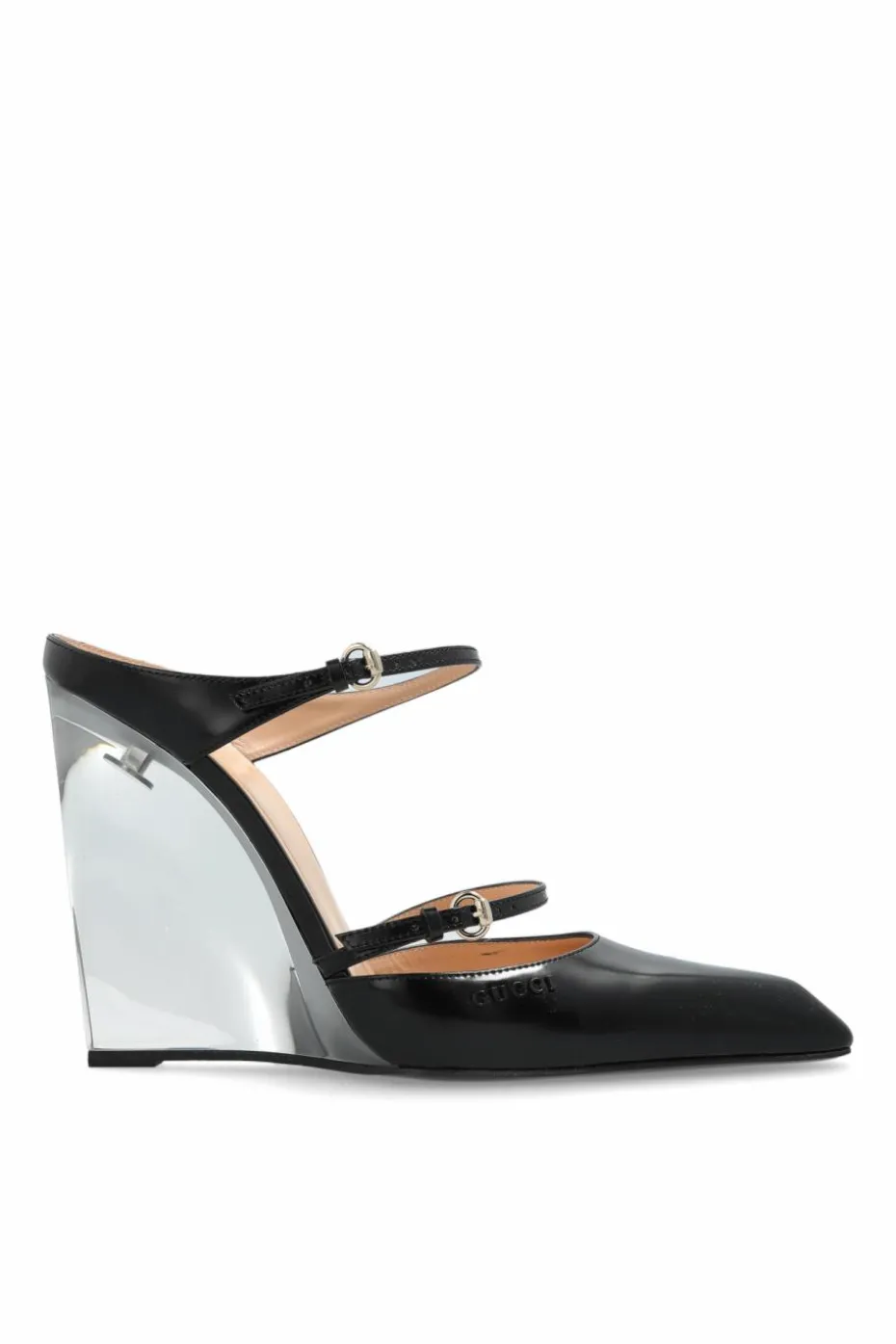 Gucci BLACK Flip-flops on a transparent wedge