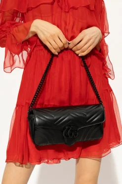 Gucci BLACK ‘GG Marmont 2.0’ quilted shoulder bag