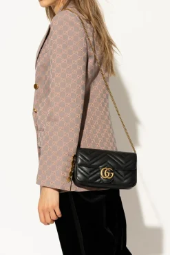 Gucci BLACK ‘GG Marmont Mini’ shoulder bag