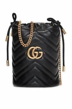 Gucci BLACK ‘GG Marmont’ quilted shoulder bag