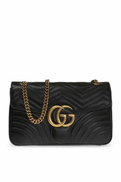Gucci BLACK 'GG Marmont' shoulder bag