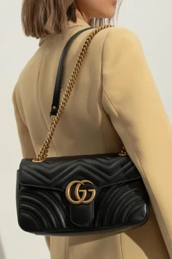 Gucci BLACK 'GG Marmont' shoulder bag