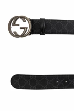 Gucci BLACK GG Supreme canvas belt