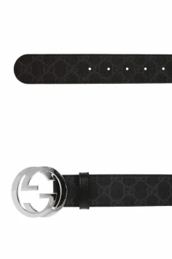 Gucci BLACK 'GG Supreme' canvas belt
