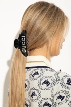 Gucci BLACK Hair clip with logo