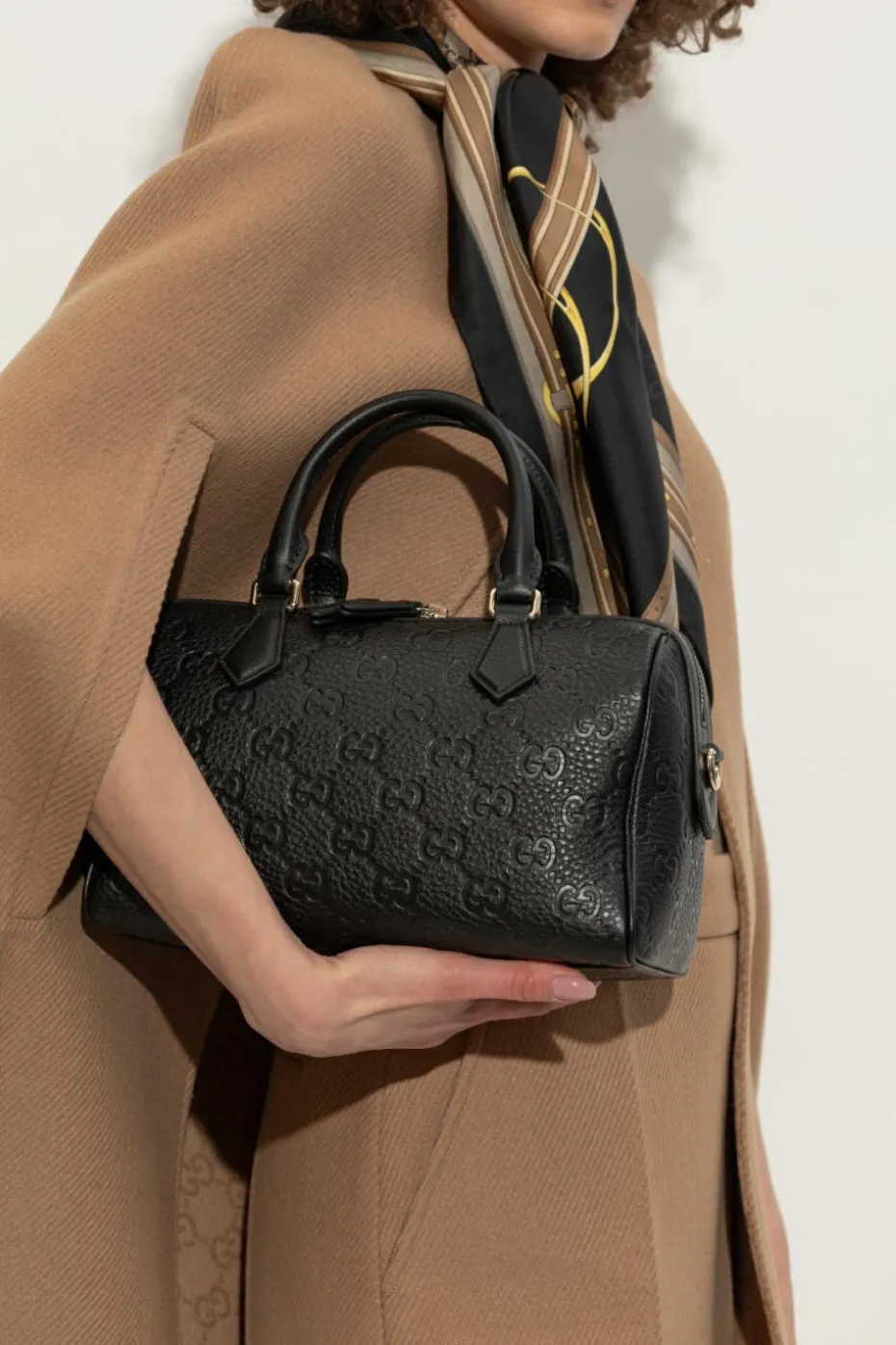 Gucci BLACK Handbag GG Emblem Small