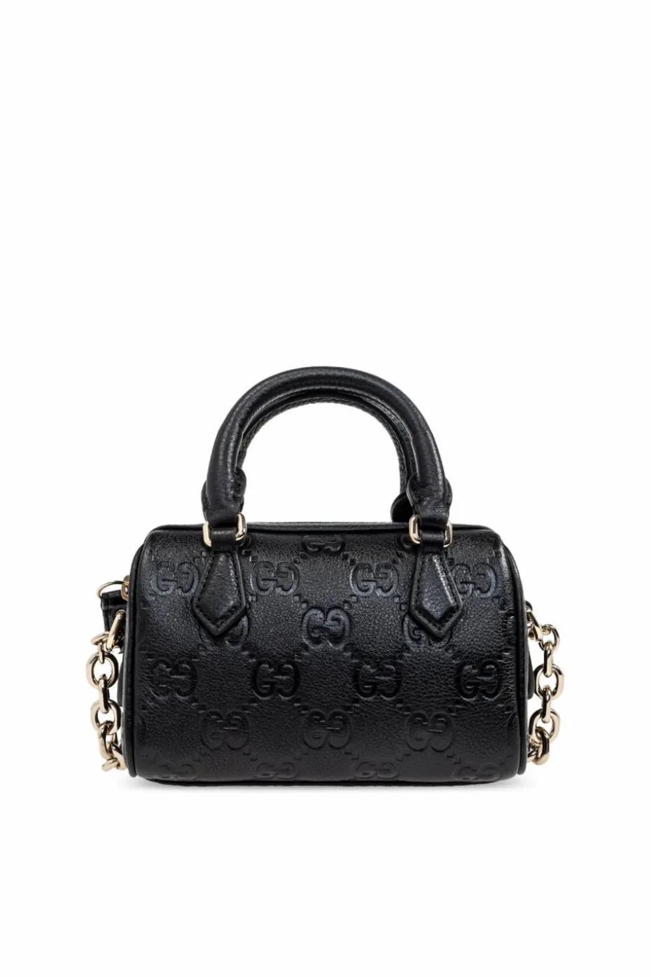 Gucci BLACK Handbag Gg Emblem Super Mini Top