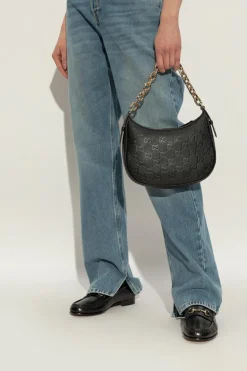 Gucci BLACK Handbag GG Emblem Super Small