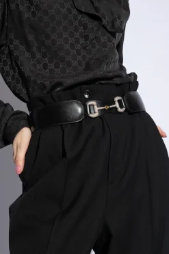 Gucci BLACK Leather belt
