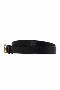 Gucci BLACK Leather belt with logo
