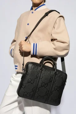 Gucci BLACK Leather Briefcase
