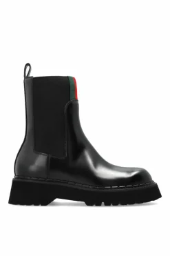 Gucci BLACK Leather Chelsea boots
