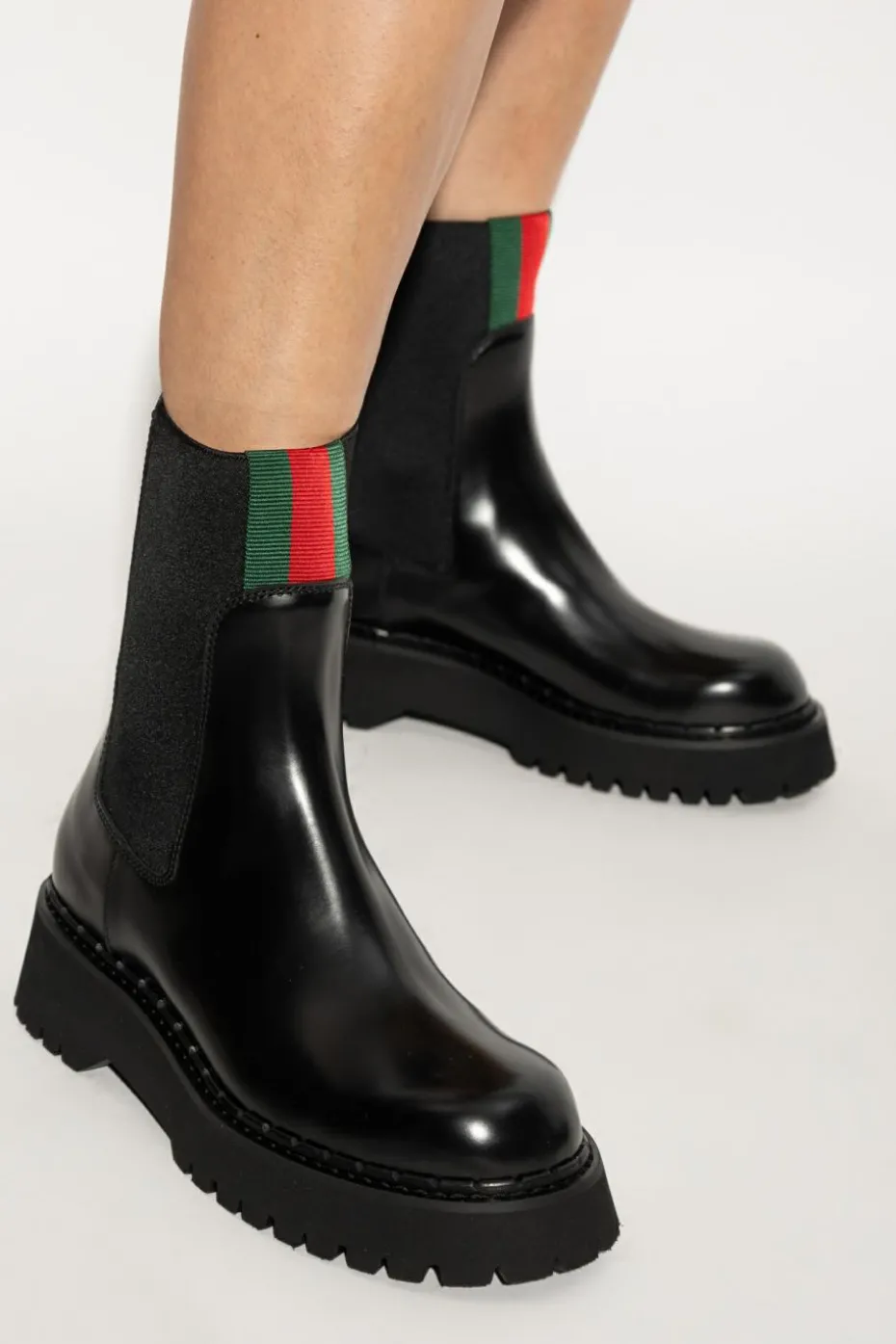Gucci BLACK Leather Chelsea boots