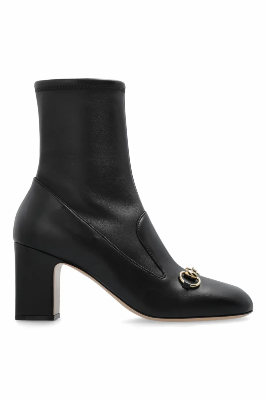 Gucci BLACK Leather heeled ankle boots