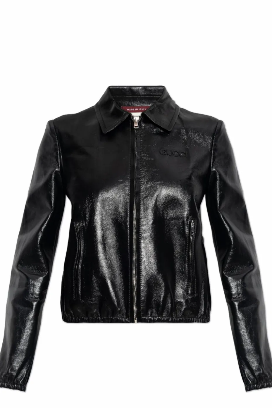 Gucci BLACK Leather jacket with logo