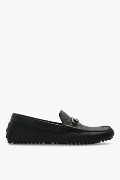 Gucci BLACK Leather moccasins