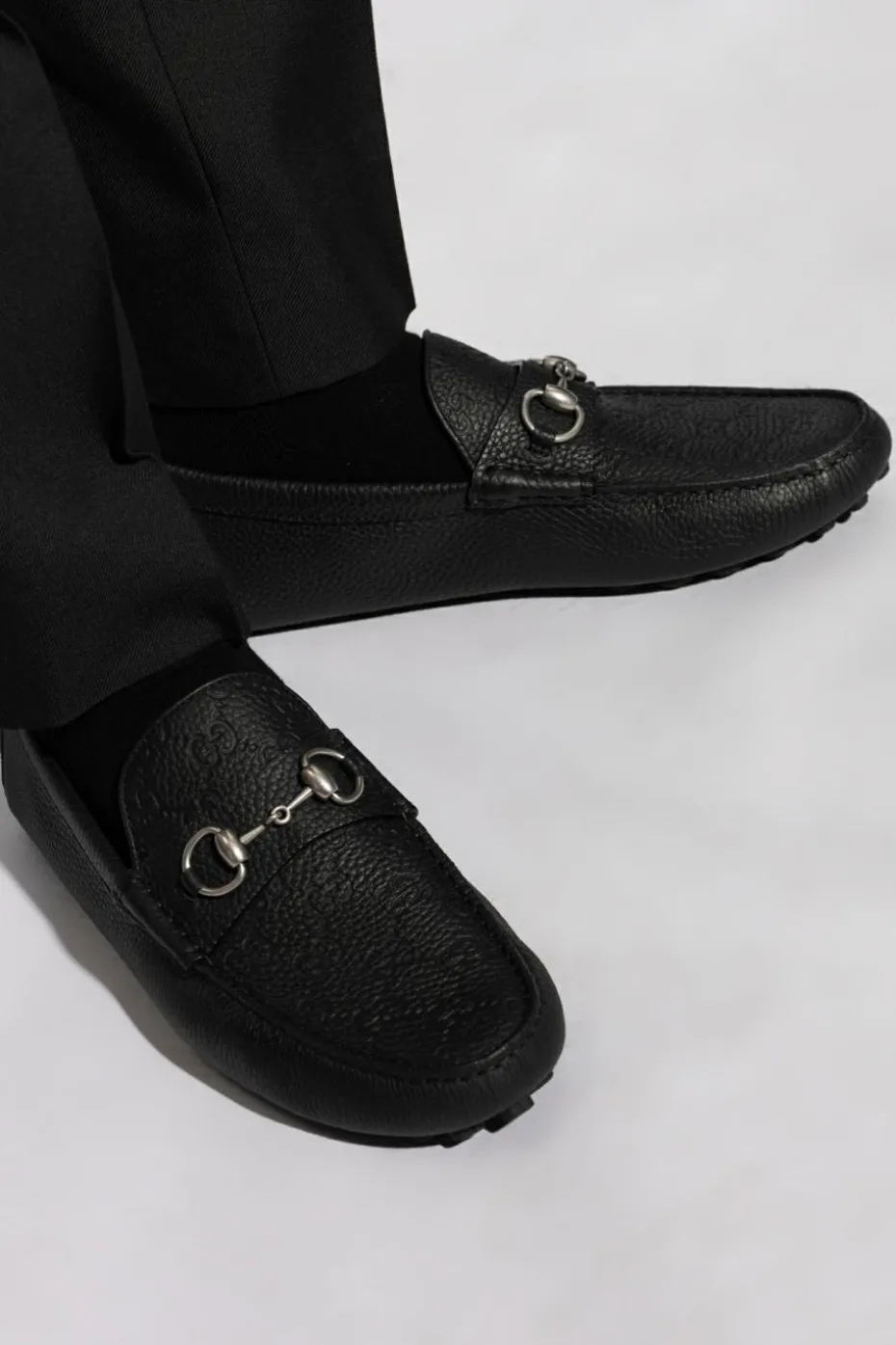Gucci BLACK Leather moccasins