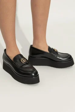 Gucci BLACK Leather platform shoes