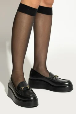Gucci BLACK Leather platform shoes