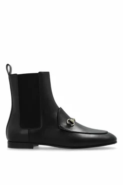 Gucci BLACK Leather shoes 'Betis Glamour'