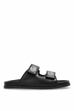 Gucci BLACK Leather slides