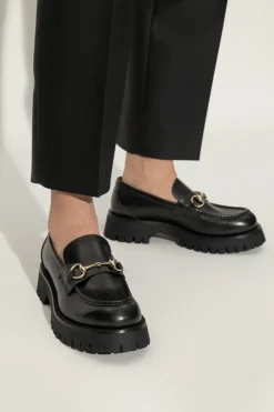 Gucci BLACK Loafers shoes on platform