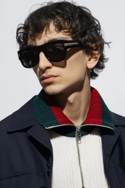 Gucci BLACK Logo-engraved sunglasses