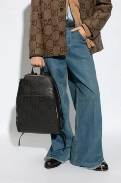 Gucci BLACK Monogrammed backpack