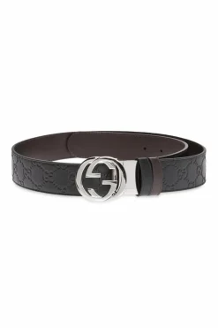Gucci BLACK Reversible belt
