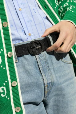 Gucci BLACK Reversible belt
