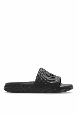 Gucci BLACK Rubber slides with logo
