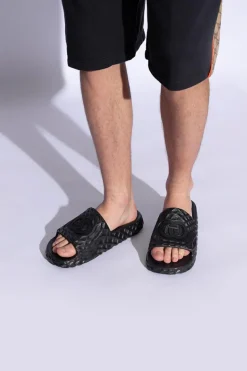 Gucci BLACK Rubber slides with logo