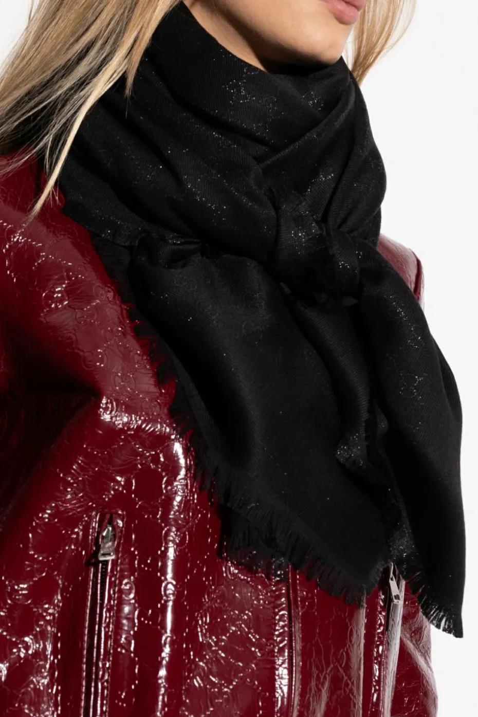Gucci BLACK Scarf with Lurex thread