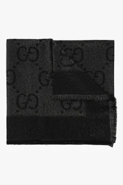 Gucci BLACK Shawl with GG pattern