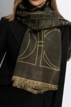 Gucci BLACK Shawl with lurex yarn