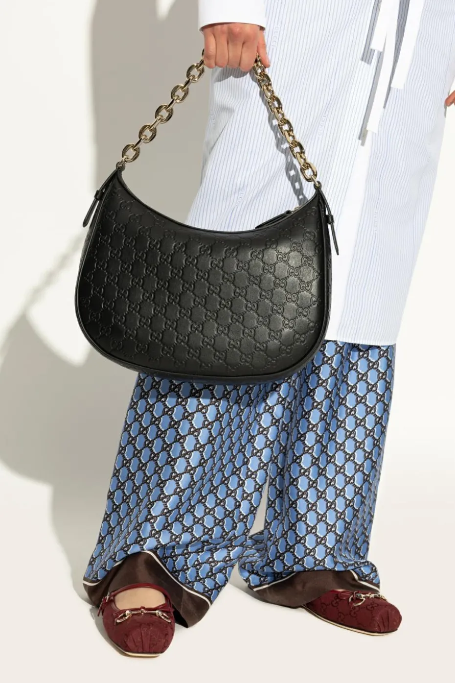 Gucci BLACK Shoulder bag with 'GG' pattern