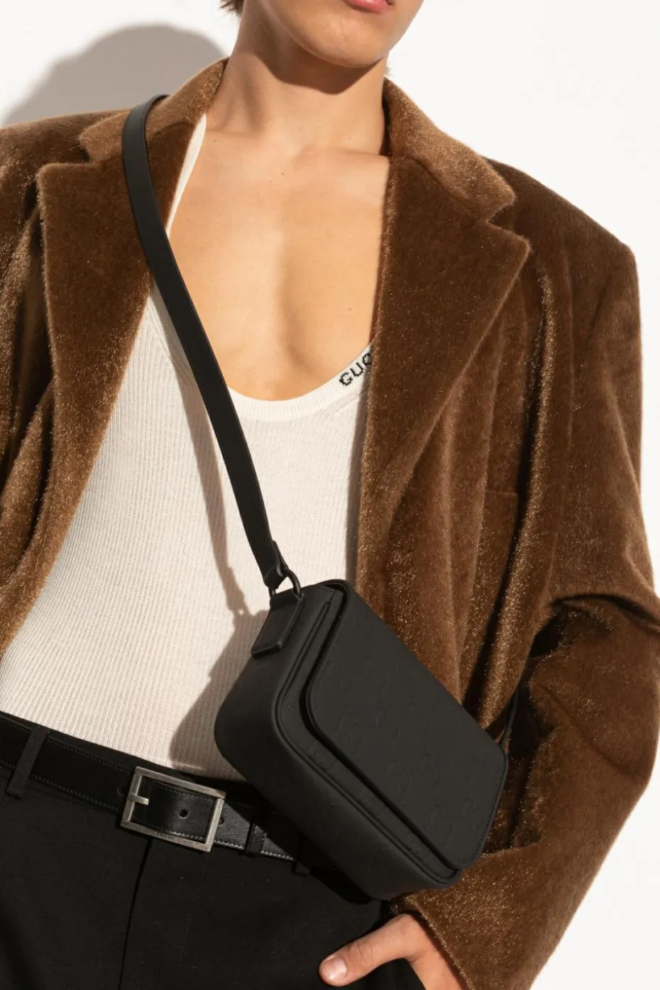 Gucci BLACK Shoulder Bag GG Super Mini