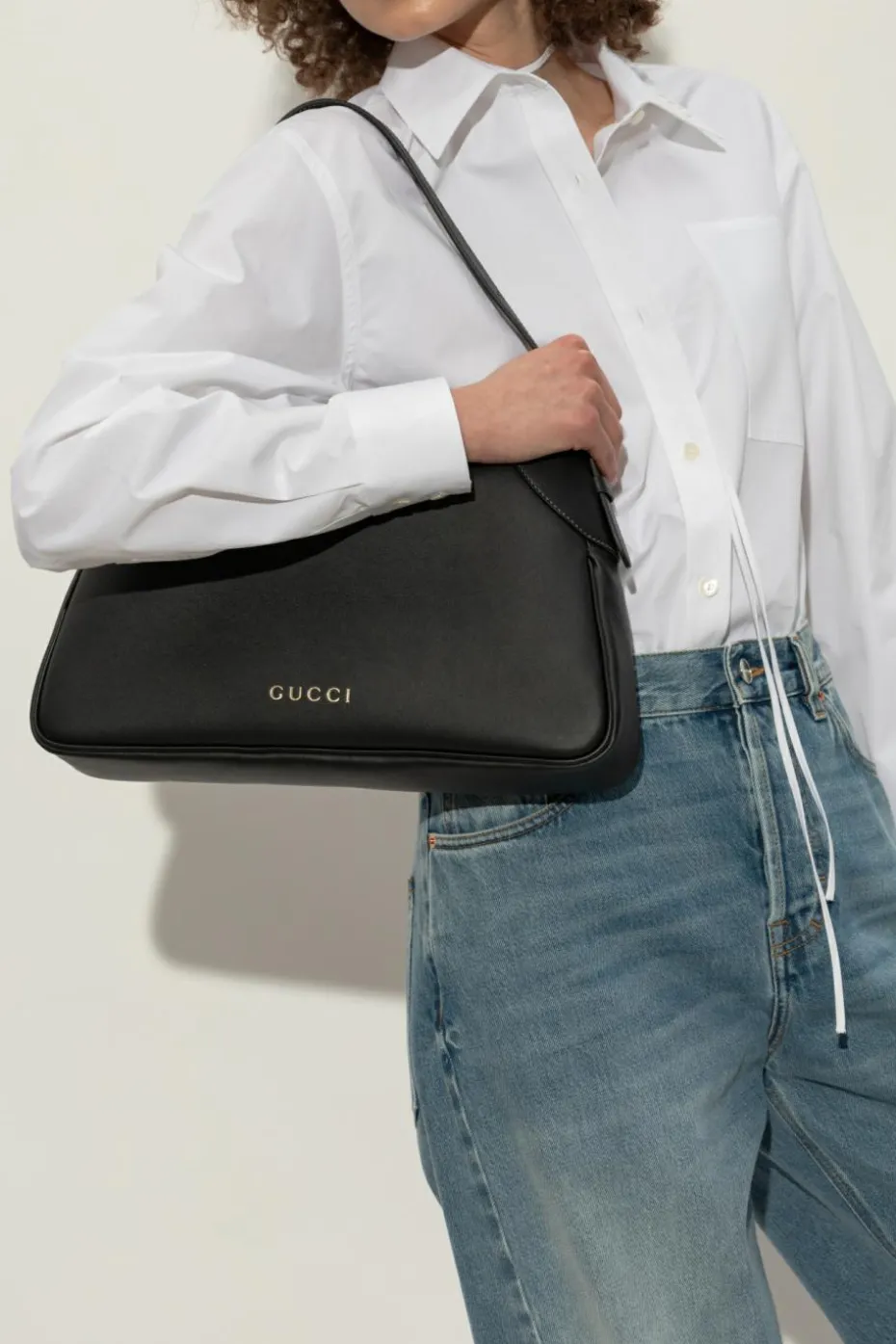 Gucci BLACK Shoulder bag GG Emblem Large