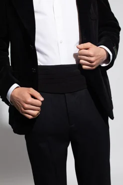 Gucci BLACK Silk tuxedo belt