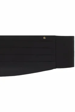 Gucci BLACK Silk tuxedo belt