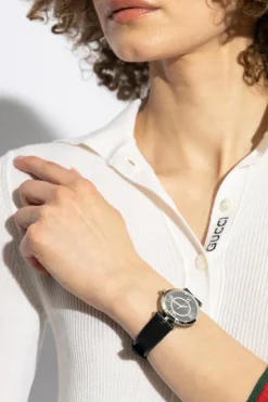 Gucci BLACK Watch with leather strap